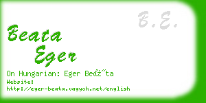 beata eger business card